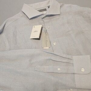 Daniel Cremieux Signature x Albini XL Linen Micro Diamond Lng Slv Shirt NWT 1118